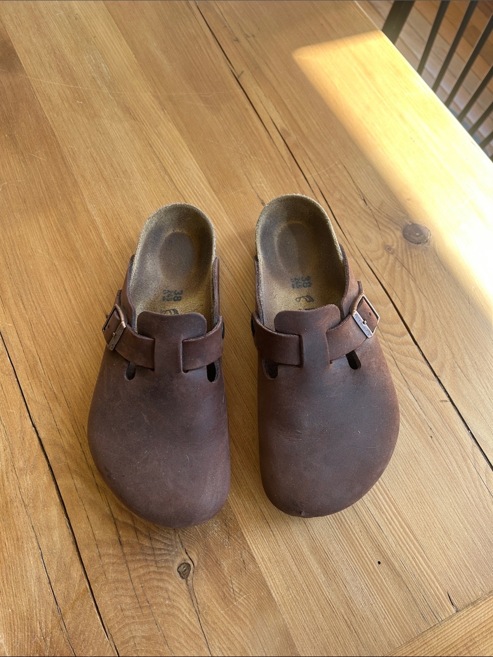 Birkenstock Brown Slip-On Clogs with Buckle